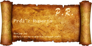 Práz Ruperta névjegykártya